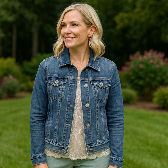 Gap Stretch Blue Denim Jacket Capsule Country Rodeo Comfort Travel S - Picture 1 of 8